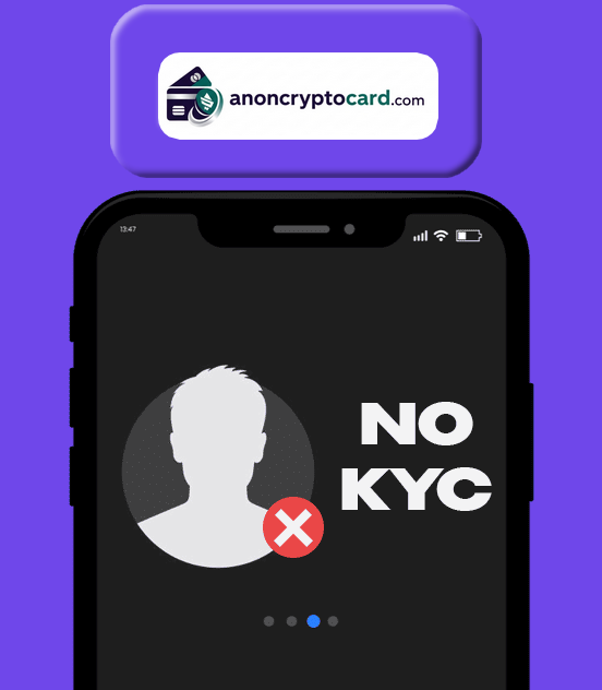 NO KYC text displayed on a smartphone